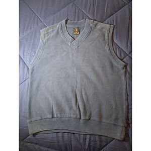 Nike Golf Mens Navy V-Neck Sweater Vest Waffle Knit Size M Embroidered Swoosh